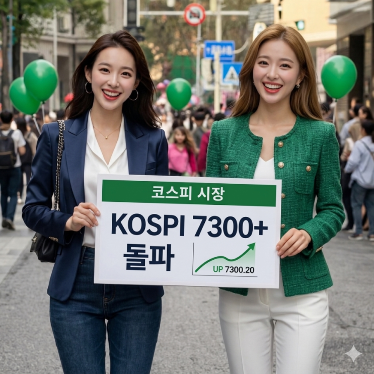  코스피 단숨에 7300 돌파 후 7번째 올해 매수 사이드카!