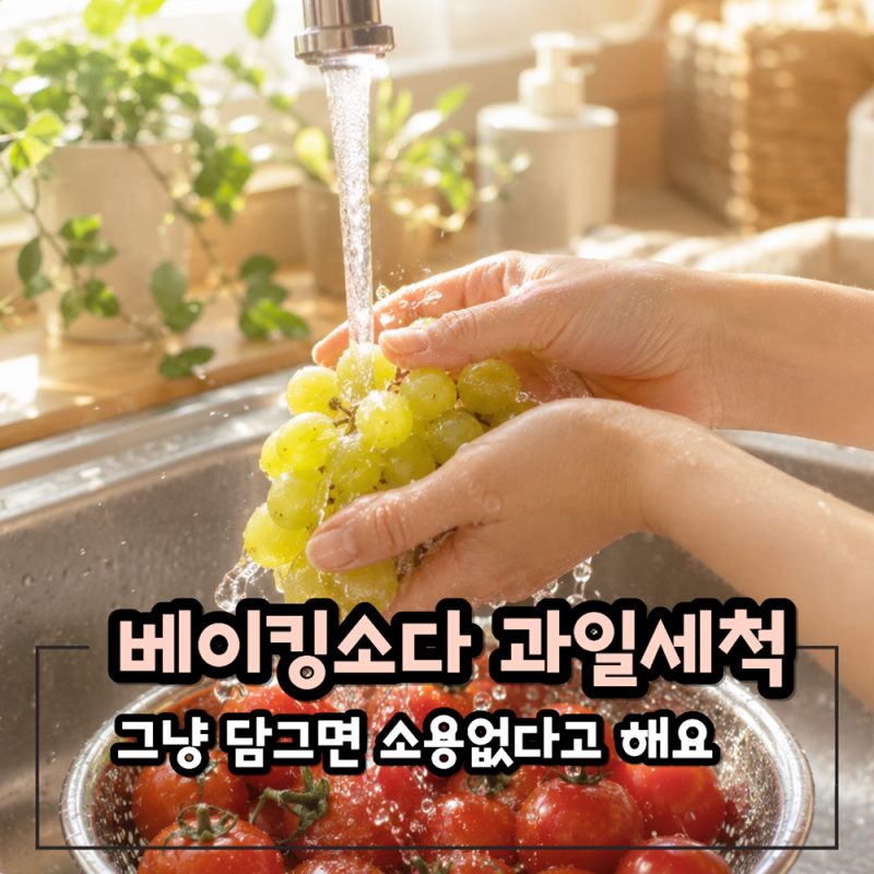 베이킹소다 과일세척, 그냥 담그면 소용없다고 해요