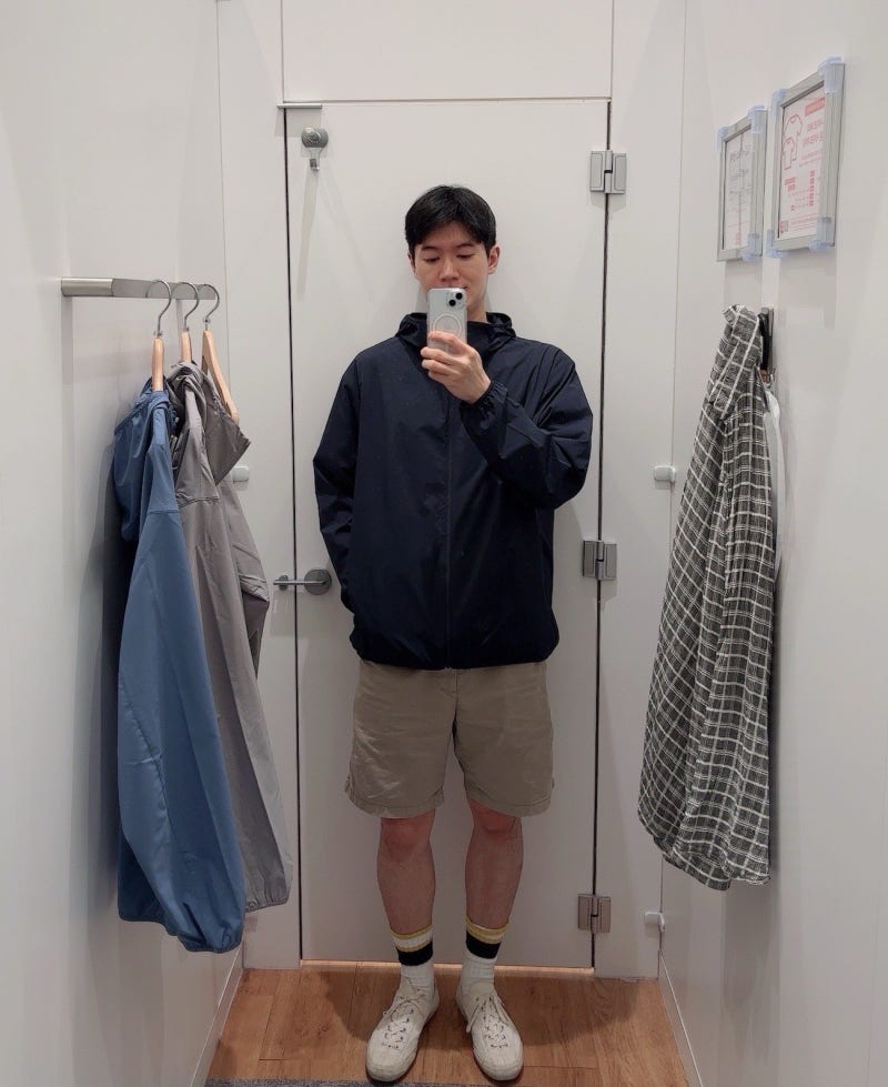 유니클로 26SS 포켓터블 UV파카 간절기 바람막이 사이즈 및 컬러 리뷰 (그레이, 네이비, 블루)