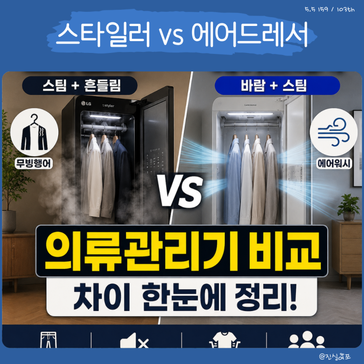  의류 관리기 비교, 스타일러와 에어드레서 차이 한눈에 정리