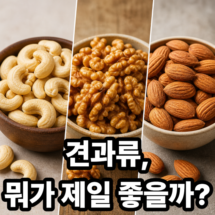  캐슈넛 vs 호두 vs 아몬드 비교! 건강에 가장 좋은 견과류는?