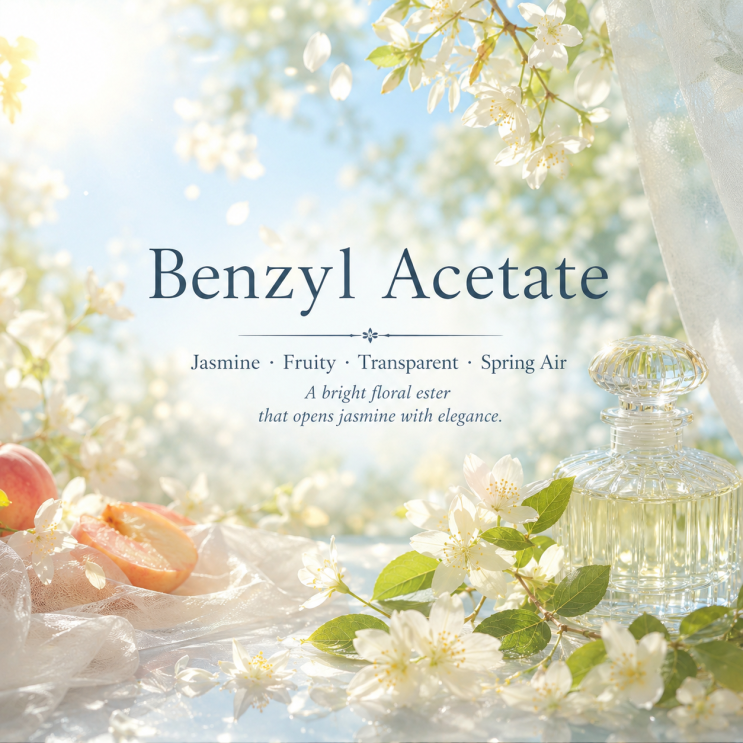 Benzyl Acetate투명한 봄꽃과 과일빛을 열어주는 자스민 에스터