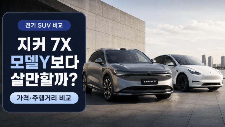 지커 7X 모델Y보다 살만할까 가격·주행거리 비교