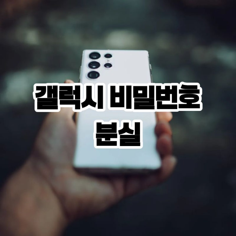 갤럭시 비밀번호 분실 까먹었을때 해결한 방법