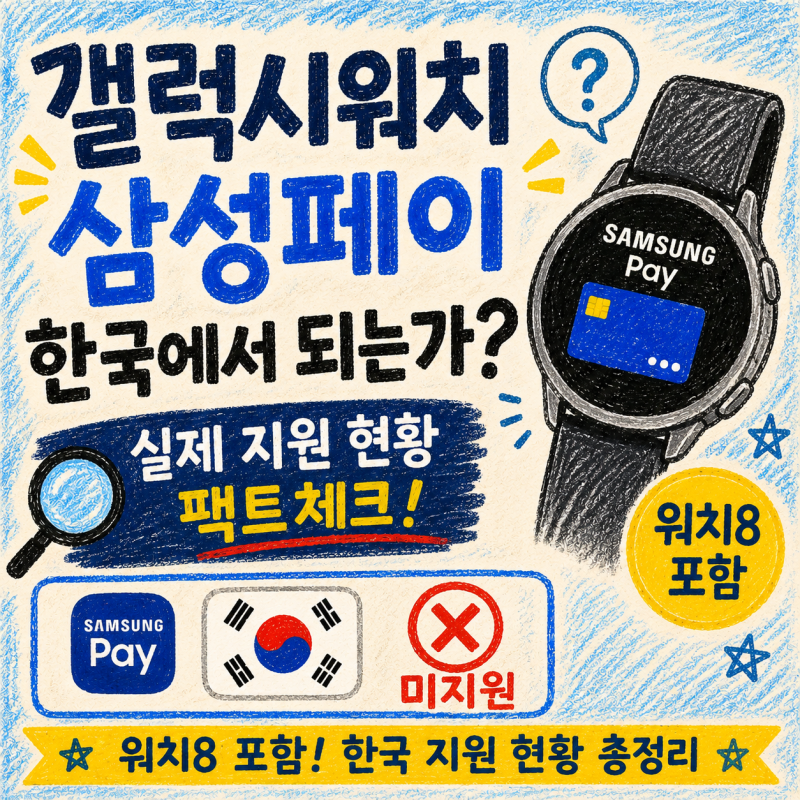 갤럭시워치 삼성페이 한국에서 되는가 - 워치8 포함 실제 지원 현황 팩트체크