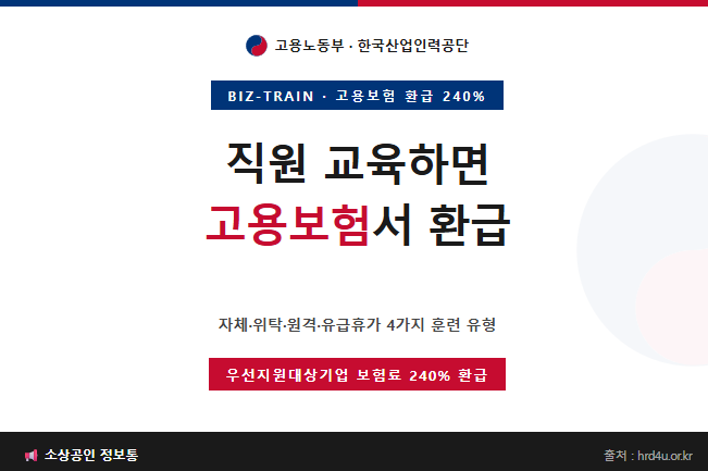 "직원 교육비 부담되는 사장님" — 고용보험에서 훈련비 240%까지 돌려받는 사업주 직업훈련 ....