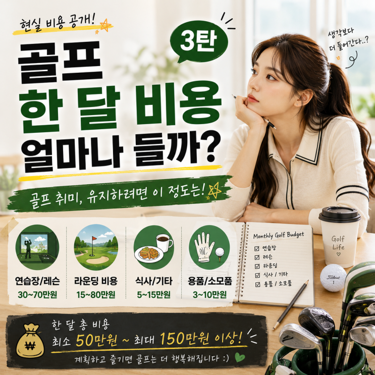  골프 비용 현실 3｜골프 한 달 비용 얼마나 들까? (현실 공개)