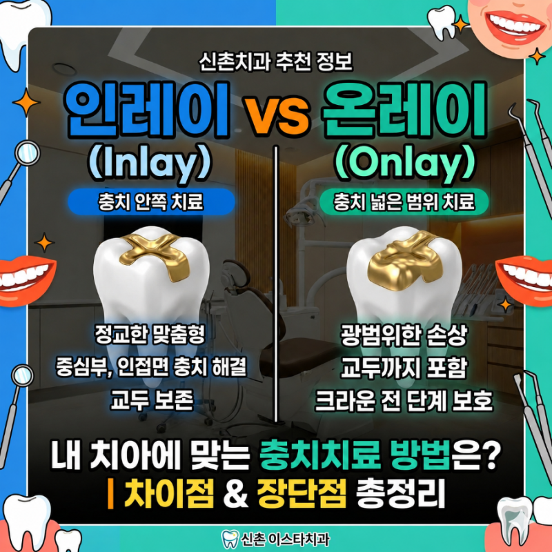 신촌치과 추천 | 인레이 vs 온레이 차이 총정리