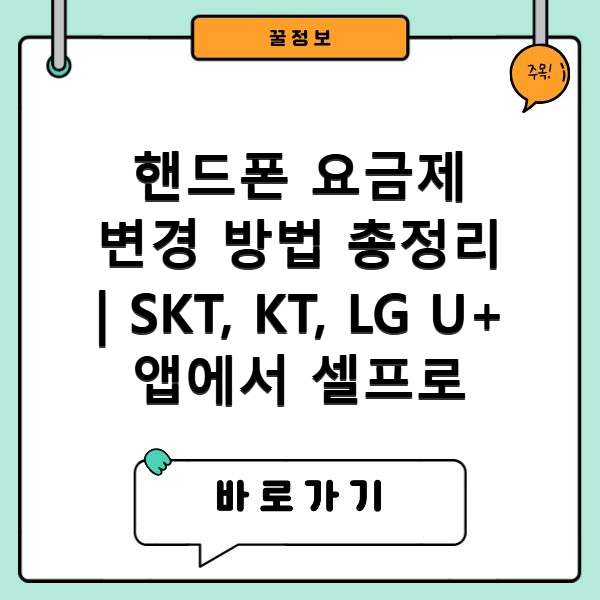 핸드폰 요금제 변경 방법 총정리 | SKT, KT, LG U+ 앱에서 셀프로