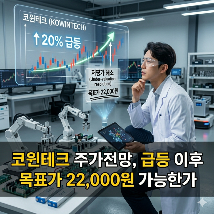  코인테크 코윈테크 주가전망, 급등 이후 목표가 22000원 가능한가