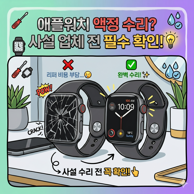 애플워치 액정수리, 리퍼 비용 부담돼서 사설 알아본다면 '이것'만은 꼭 확인하세요