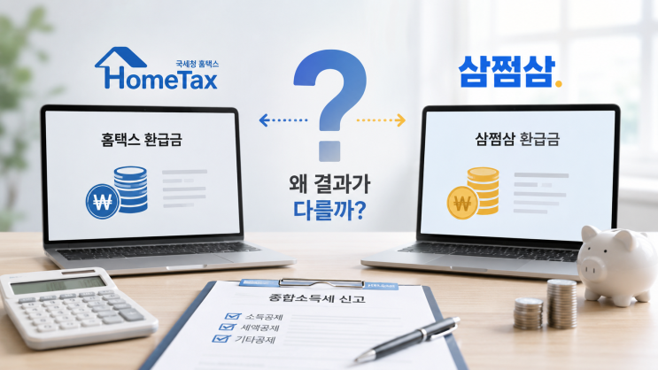  종합소득세 환급금 더 받는 줄 알았는데…홈택스와 삼쩜삼 결과 달라지는 이유