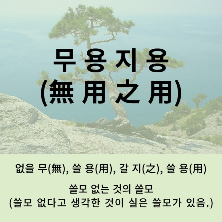  고사성어 뒤집어 보기 (101. 무용지용)