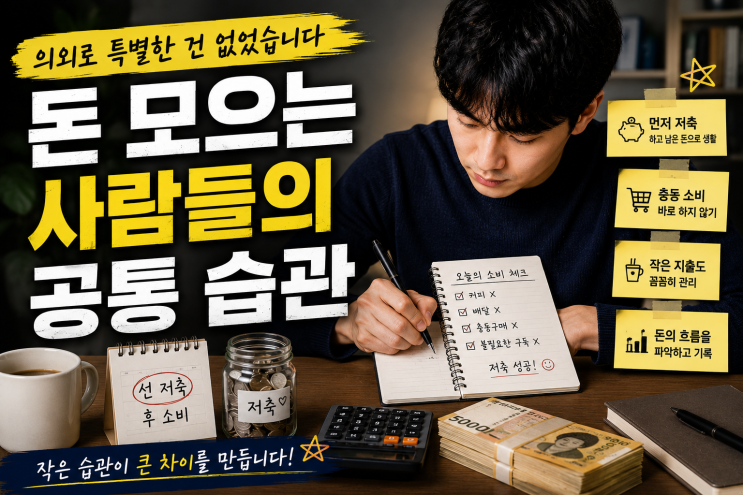  돈 모으는 사람들의 공통 습관, 의외로 특별한 건 없었습니다