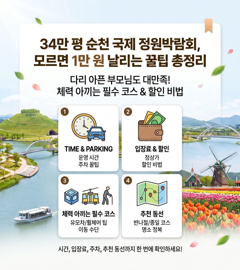순천 국제 정원박람회 순천만국가정원 스카이큐브 주차장 야간개장 시간
