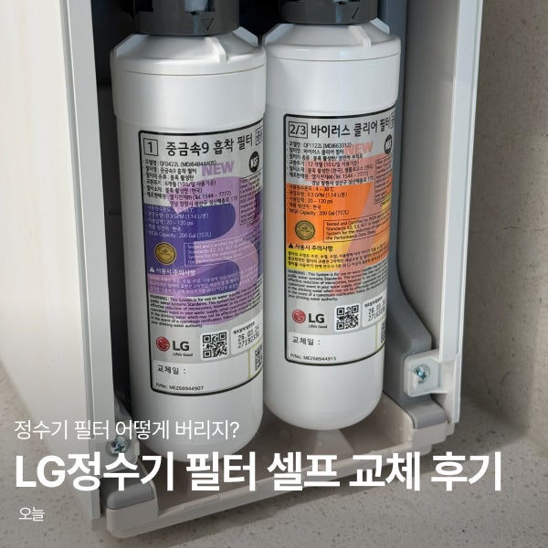 LG정수기 필터 교체, 셀프로 5분만에 뚝딱! 교체 방법과 주기, 정수기 필터 분리수거까지
