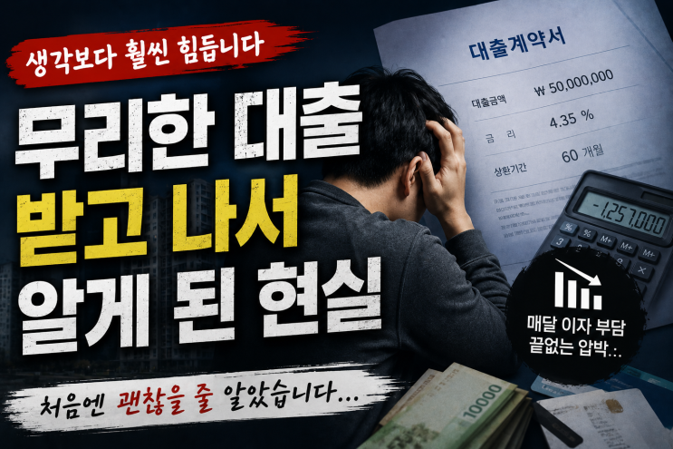  무리한 대출 받고 나서 알게 된 현실, 생각보다 훨씬 힘듭니다