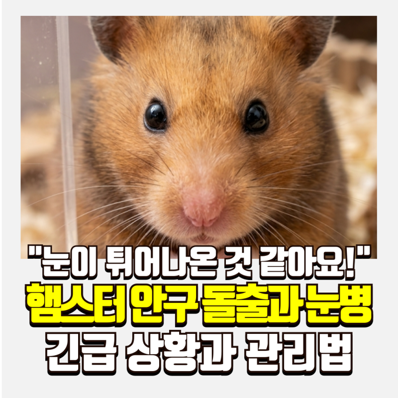 햄스터 안구 돌출 원인과 눈병 증상｜노령 햄스터 눈곱 관리 및 소동물 안과 질환 예방 가이....