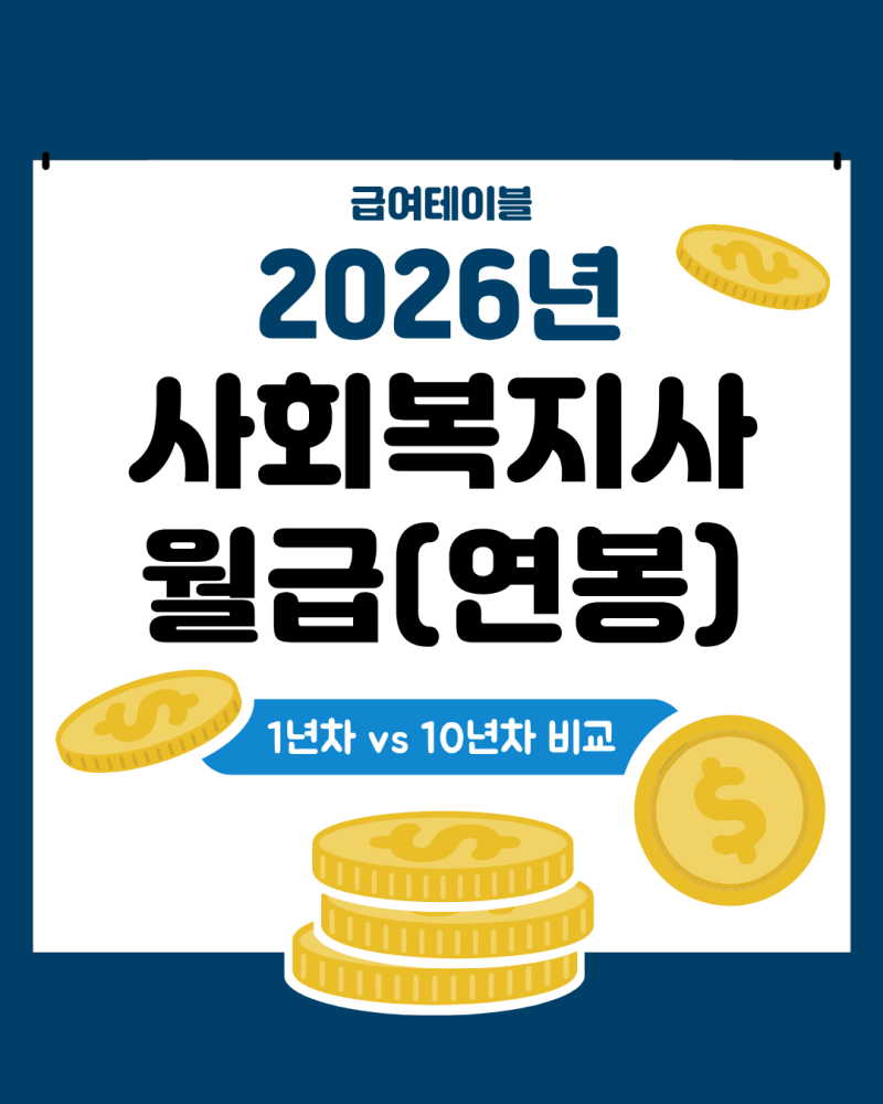 2026년 사회복지사 2급 월급 (연봉) 정리ㅣ1년차 vs 10년차 비교