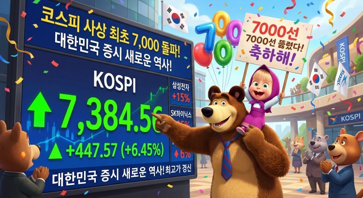   [2026년 5월 6일] 국내 증시 마감 브리핑 — 코스피 사상 첫 7,000선 돌파! 7,384.56 역사적 대기록