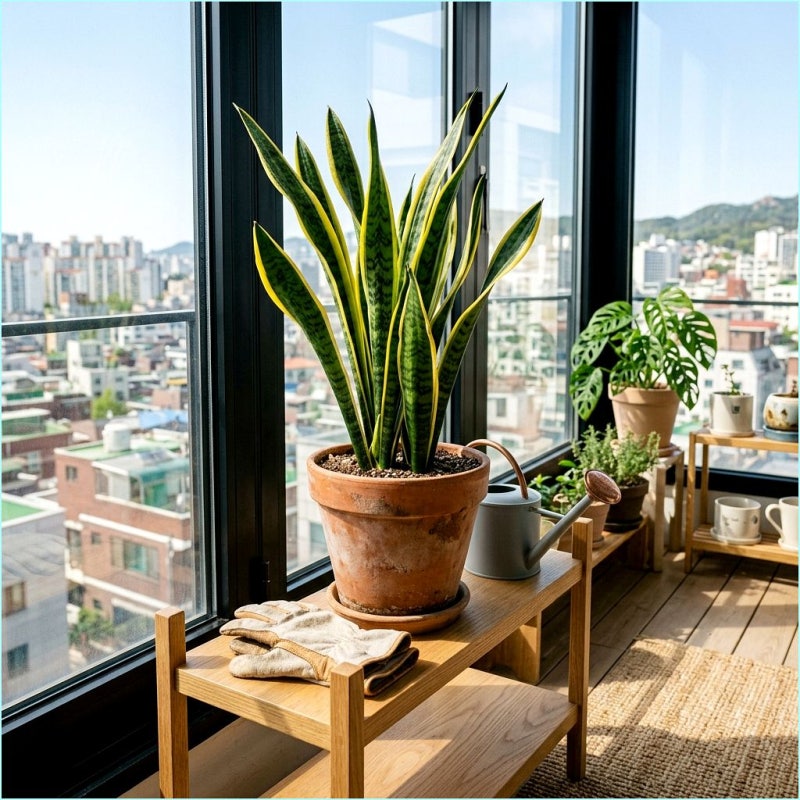 산세베리아 분갈이 흙배합 꿀팁! 2년 만에 새순 폭발시킨 비결