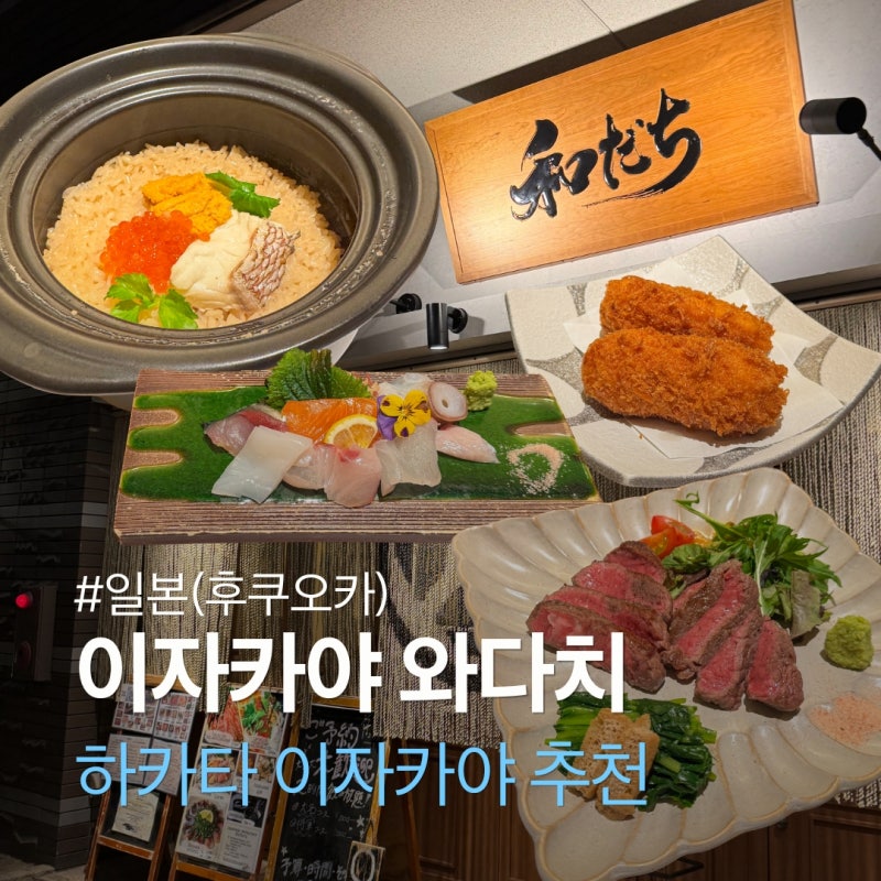후쿠오카 하카타 로컬 이자카야 와다치 후기 분위기부터 음식까지 만족했던 후쿠오카 술집