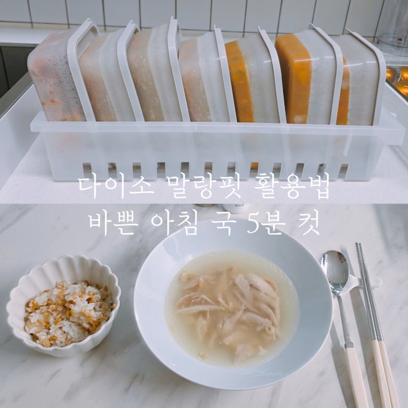 다이소 말랑핏 냉동 용기 활용법 국 소분으로 바쁜 아침 식사 준비 5분 컷.