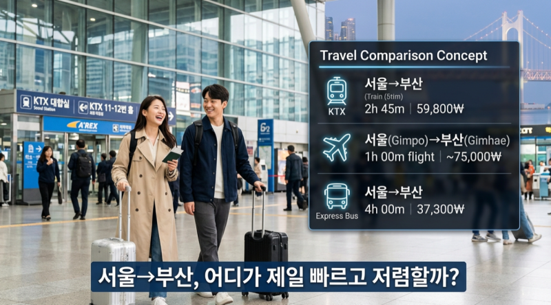 서울-부산 최신 교통비교: KTX, 비행기, 고속버스 완벽 분석