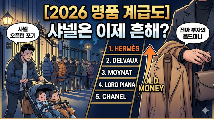  [2026 명품 계급도] 샤넬 오픈런 포기한 이유, 진짜 부자들의 올드머니 서열 Top 30
