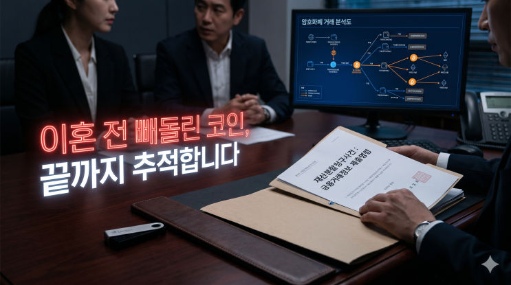  이혼 소송 재산분할, 배우자가 몰래 숨긴 코인 끝까지 추적하는 법