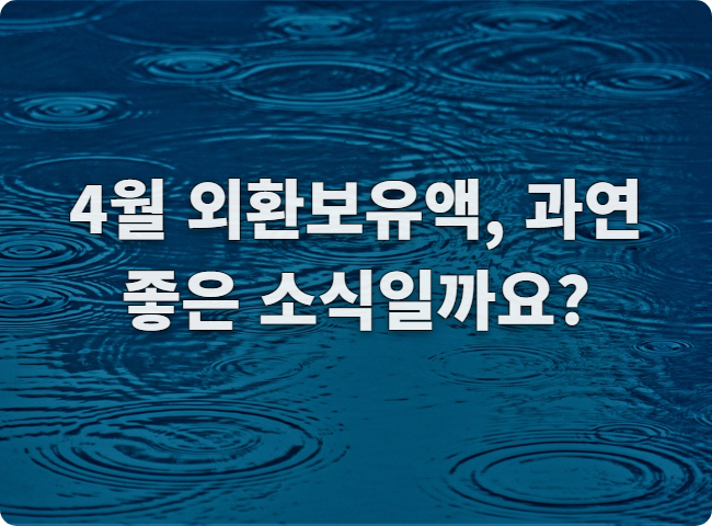 4월 <b>외환보유액</b> 42.2억 달러 <b>증가</b>, 내 지갑에 미치는 현실적... 