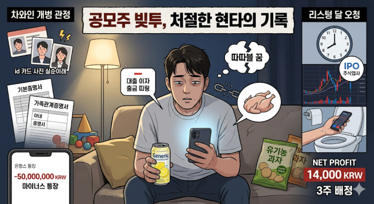  마이너스 통장 5천 뚫어 치킨값 2만 원 벌기? 공모주 따따블 빚투에 멘탈 털린 쌍둥이 아빠