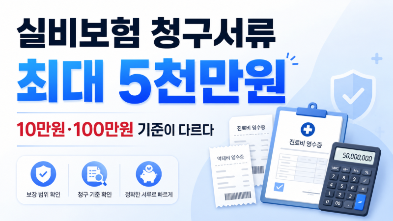 실비 보험 청구 서류, 10만원·100만원 기준이 다른 진짜 이유 (2026년 5월 최신 정리)