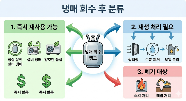  회수한 냉매는 어디로 갈까