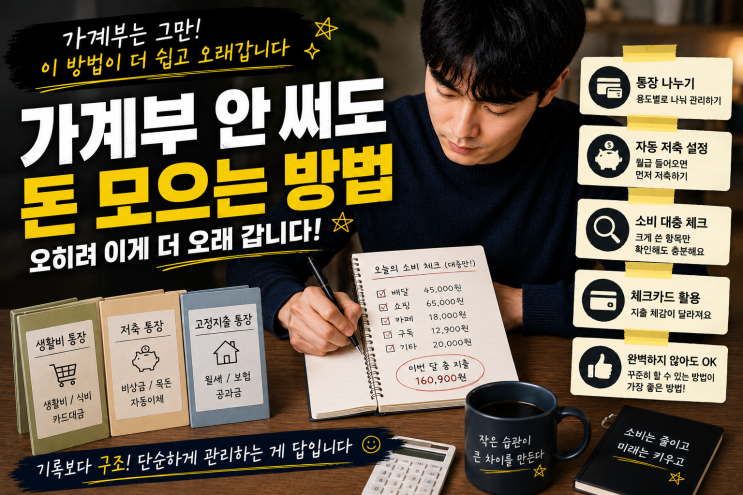  가계부 안 써도 돈 모으는 방법, 오히려 이게 더 오래 갑니다