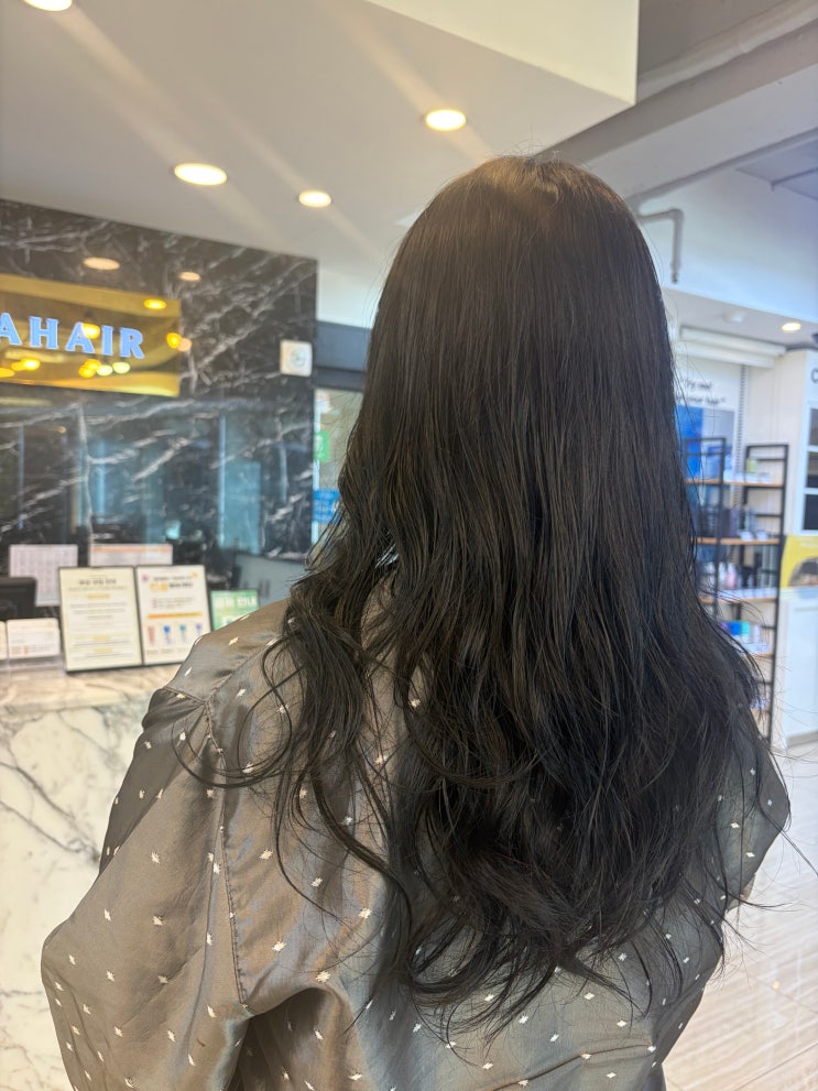 사직동 미용실 여자머리 블루블랙 쿨톤염색