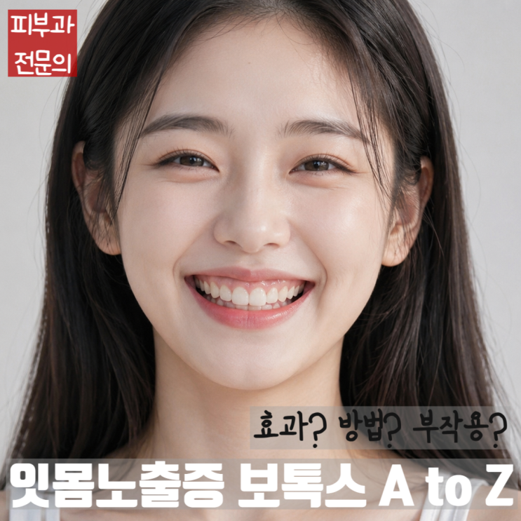  잇몸노출증/거미스마일 보톡스의 효과, 방법, 부작용(어색한 미소/인중길어보임)