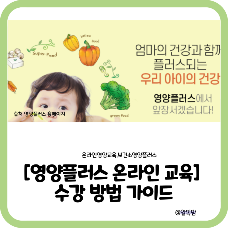 [영양플러스 온라인 교육] 놓치지 말고 수강하세요! 수강 방법 가이드