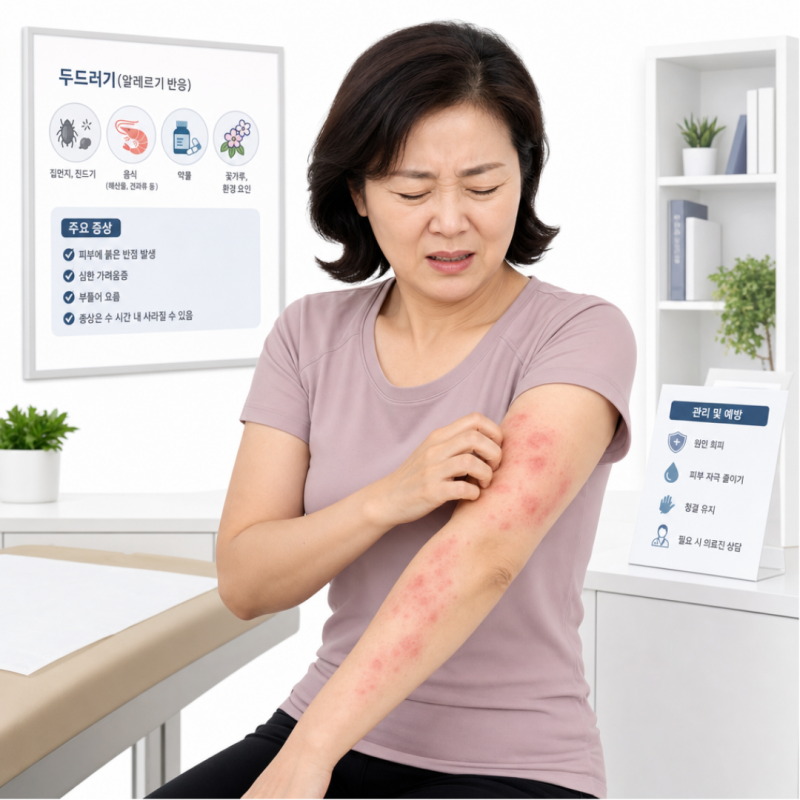 동탄 콜린성두드러기 | 40~50대 갱년기에 유독 심해지는 이유와 치료
