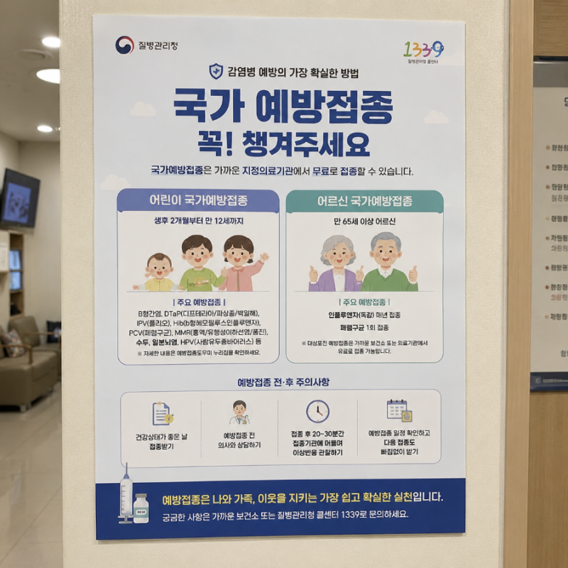 국가 예방접종 사업 총정리! 무료 예방접종 대상,일정,필수백신 한눈에 보기