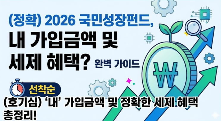  국민성장펀드 가입금액 한도 및 은행별 최소 납입액 총정리 가이드