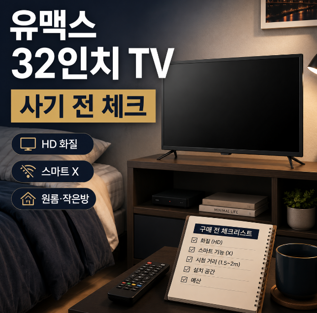 유맥스 32인치 TV 작은방·원룸 쓰기 전 반드시 확인할 것