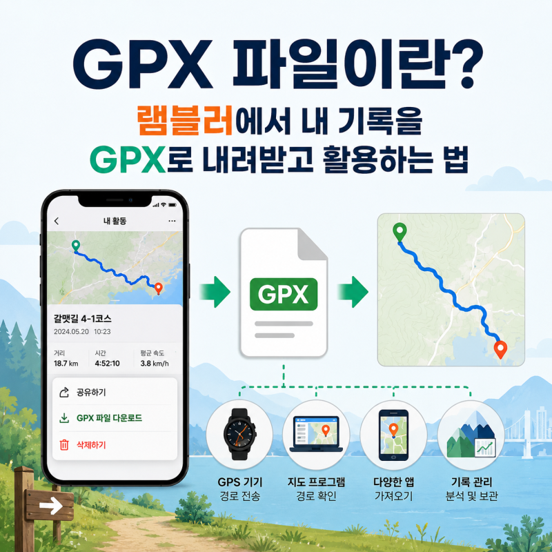 GPX 파일이란? 램블러에서 내 기록을 GPX로 내려받고 활용하는 법