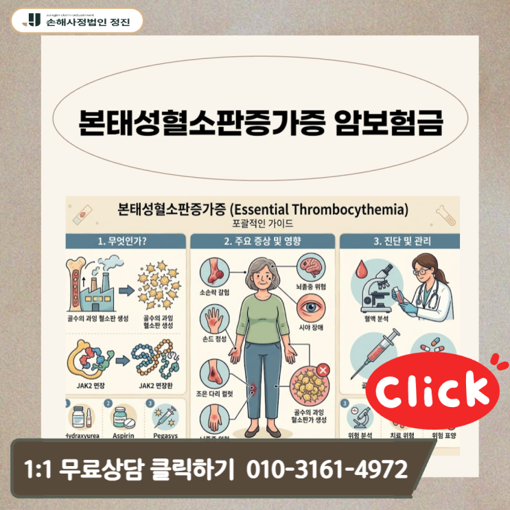  본태성혈소판증가증 암보험금, D47.3 코드라고 해서 일반암 지급을 포기하고 계신가요?