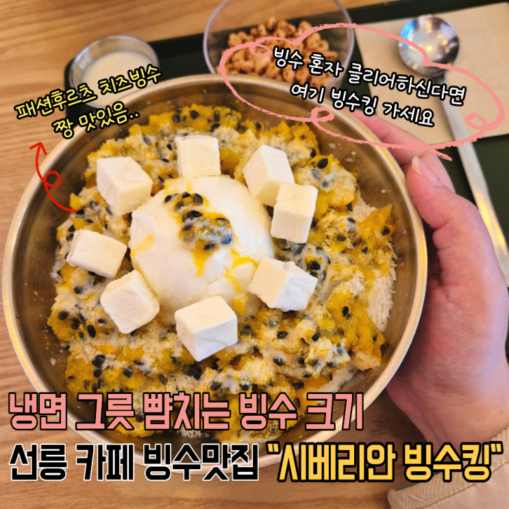  냉면그릇 뺨치는 선릉역 카페 시베리안 빙수킹 패션후르츠빙수 가성비 빙수맛집 솔직후기