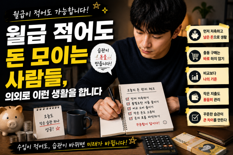  월급 적어도 돈 모이는 사람들, 의외로 이런 생활을 합니다