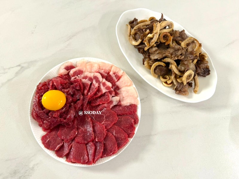 대구 뭉티기 일요일 택배 오드레기 차돌사시미 세트 이음한우