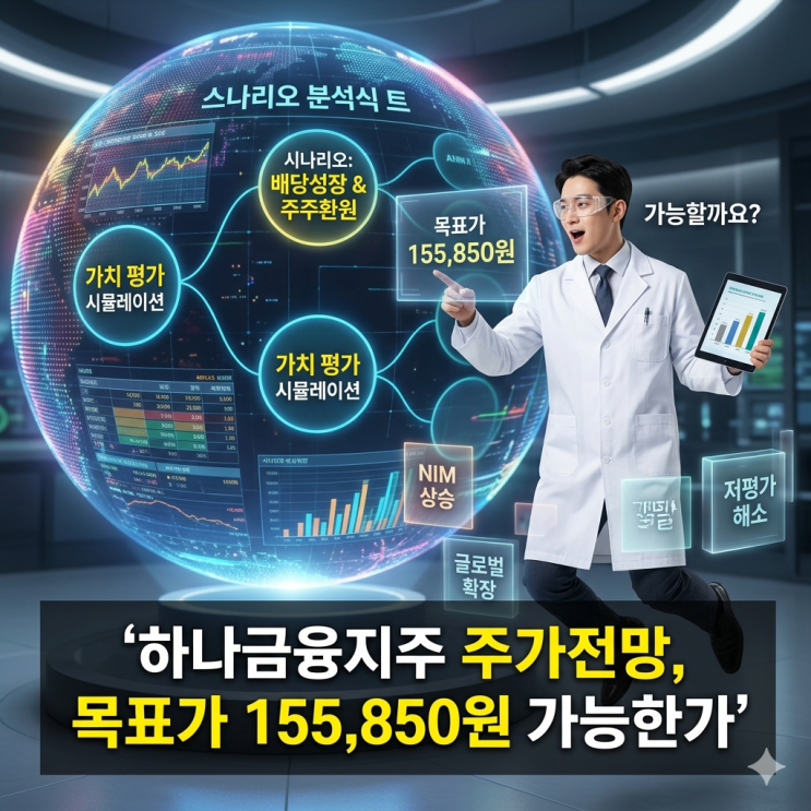  하나금융지주 주가전망 목표가 155850원 가능한가