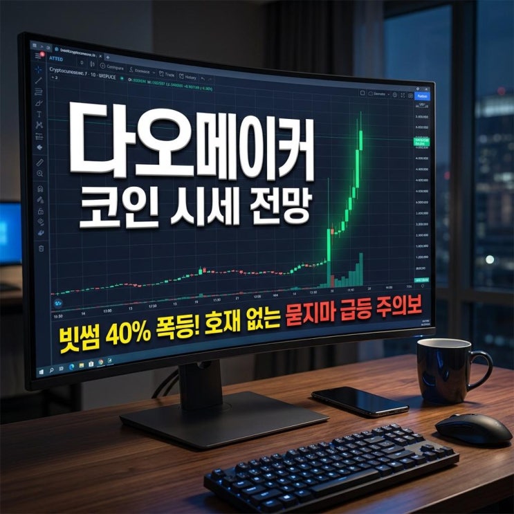  다오메이커 코인 시세 전망 빗썸 40% 폭등! 호재 없는 묻지마 급등 주의보