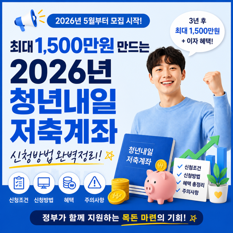 최대 1,500만원 만드는, 2026년 청년내일저축계좌 신청방법